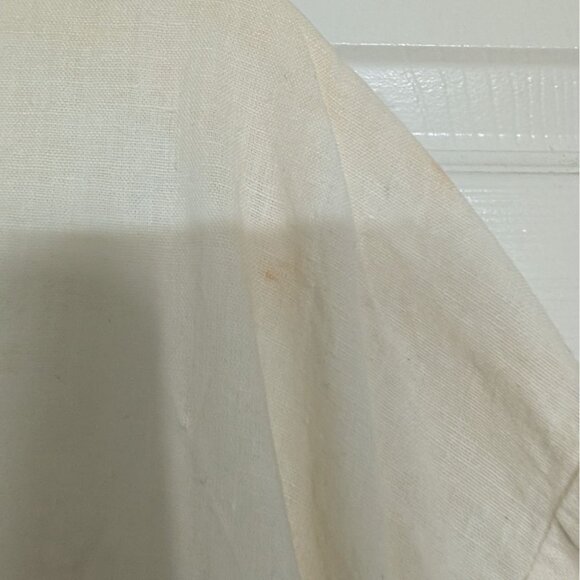 CP Shades Linen Cotton Shirt Womens Size Large White Button Front Short Sleeve - Picture 9 of 13
